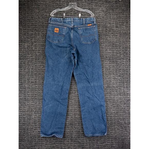 Wrangler FR Jeans Mens 35x33 (Tag 36x34) Blue Flame Resistant RIGGS Workwear - Picture 12 of 14